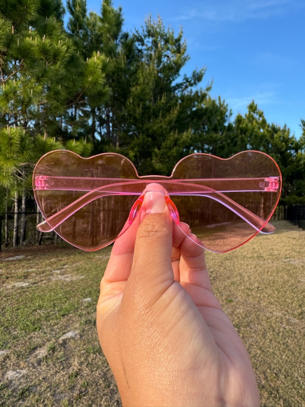 Heart-Shaped Pink Sunglasses